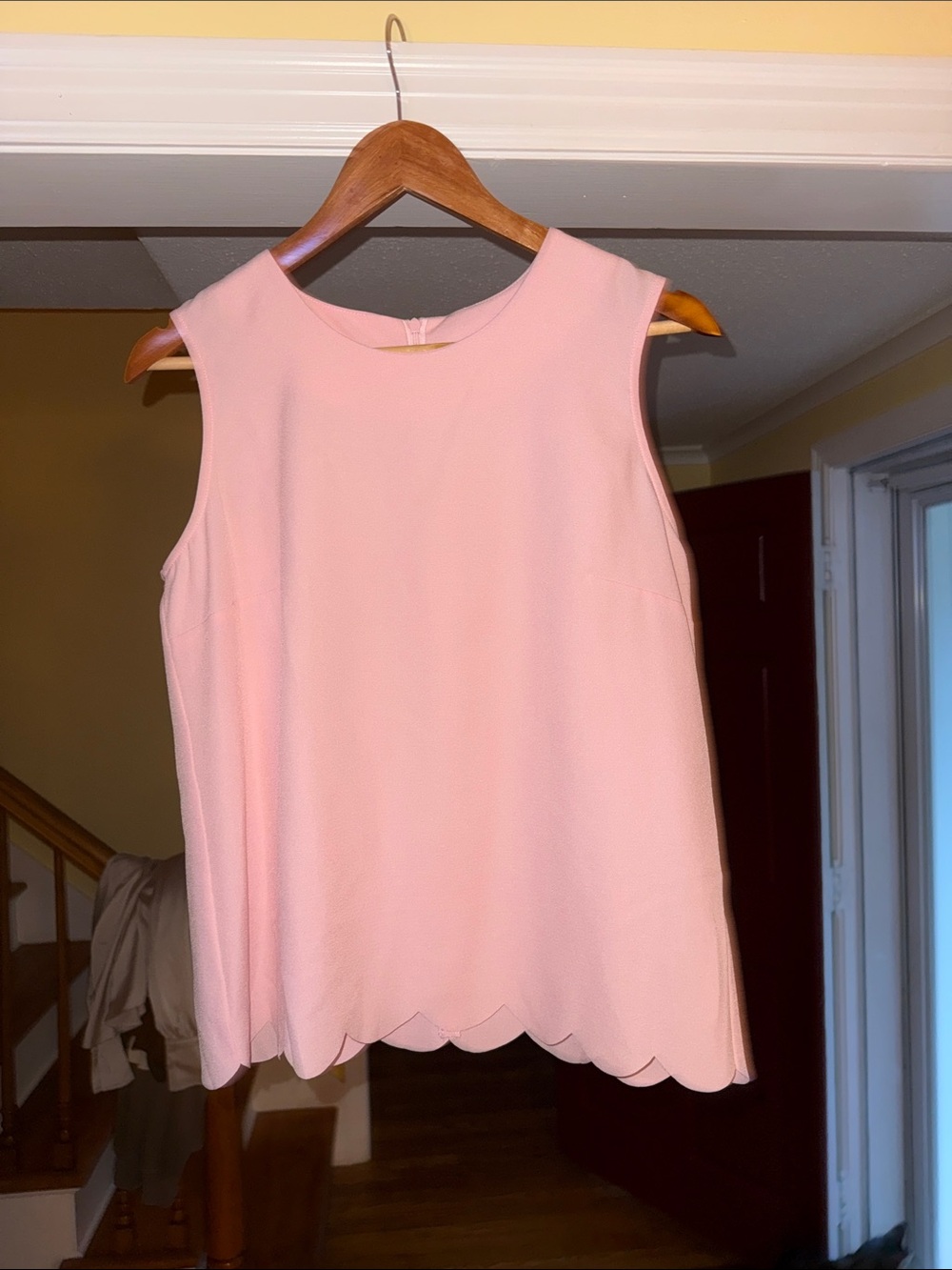 Charlie Paige Light Pink Scallop-Hem Tank